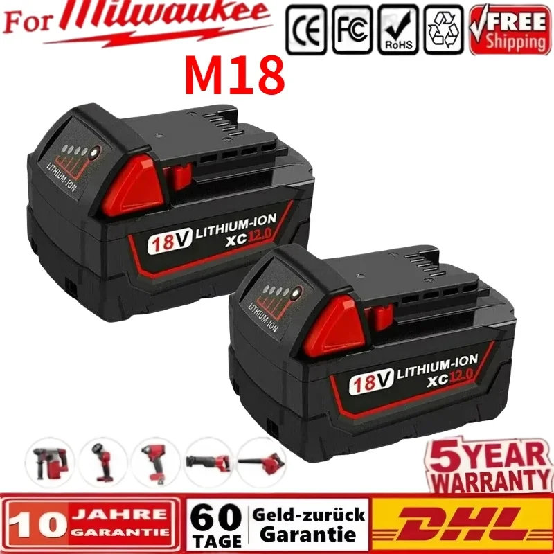 

Milwaukee M18 power tool replacement battery, suitable for Milwaukee BRXC 18VM18B5 48-11-1860 48-11-185048-11-1815 2604-20