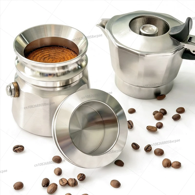 

Кофейные принадлежности: Кофейник Мока, тканевый порошковый дозатор 2-в-1, универсальный пресс для кофе с одинарным/двойным клапаном из нержавеющей стали 304, самонесущий пресс для порошка