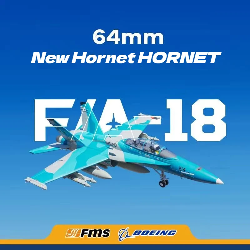 

Fms 64mm F-18 Ducted Jet Aircraft Rc Plane Assembled Fixed Wing Model Fighter Jet Reverse Thrust Simulation Aircraft Gift