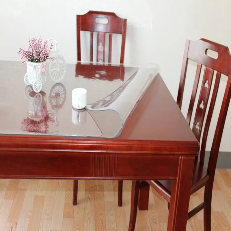 Waterproof dining table cloth coffee table transparent plastic pvc mat thickening transparent soft glass table cloth