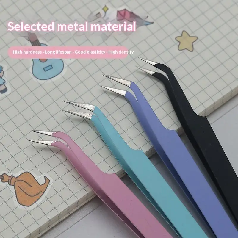 Macaron Precision Craft Tweezers Soft Grip Firm Clamp Stain Resistant Ideal Gift for Craft Lovers Beauty Hobbyists