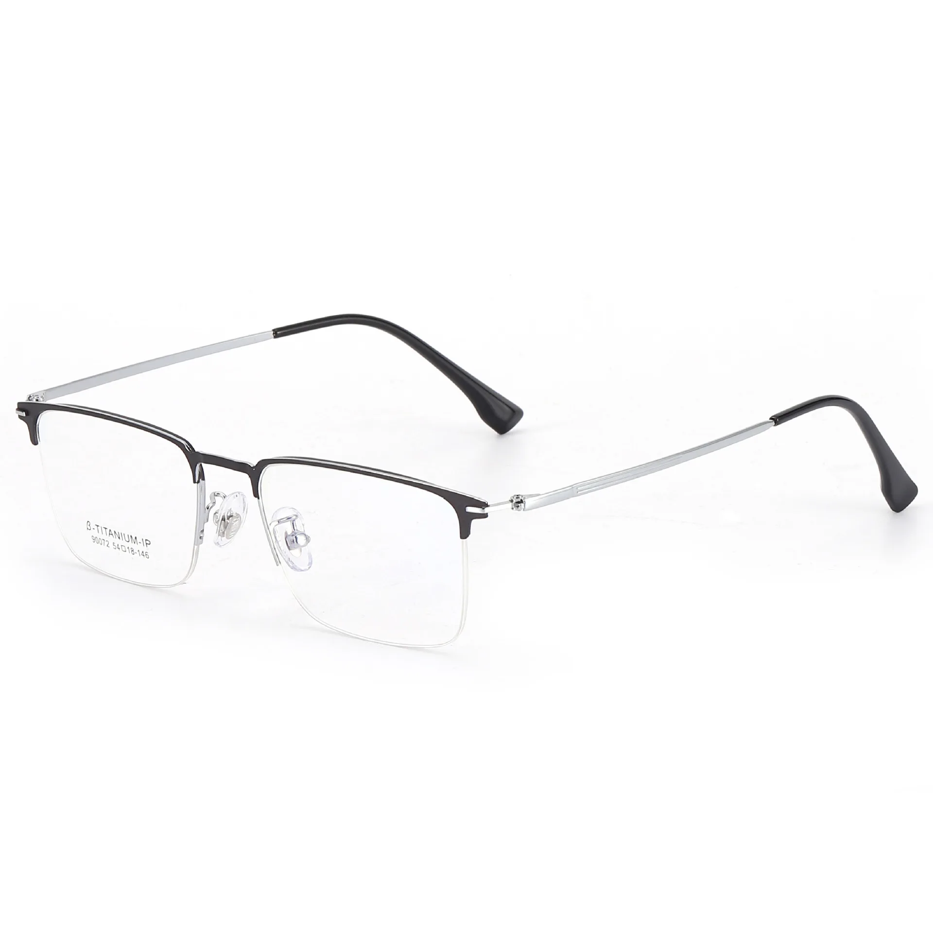 New Business Men's Eyeglass Frame, Myopia Memory Titanium Eyeglass Frame, Half Frame, Customizable Prescription Glasses