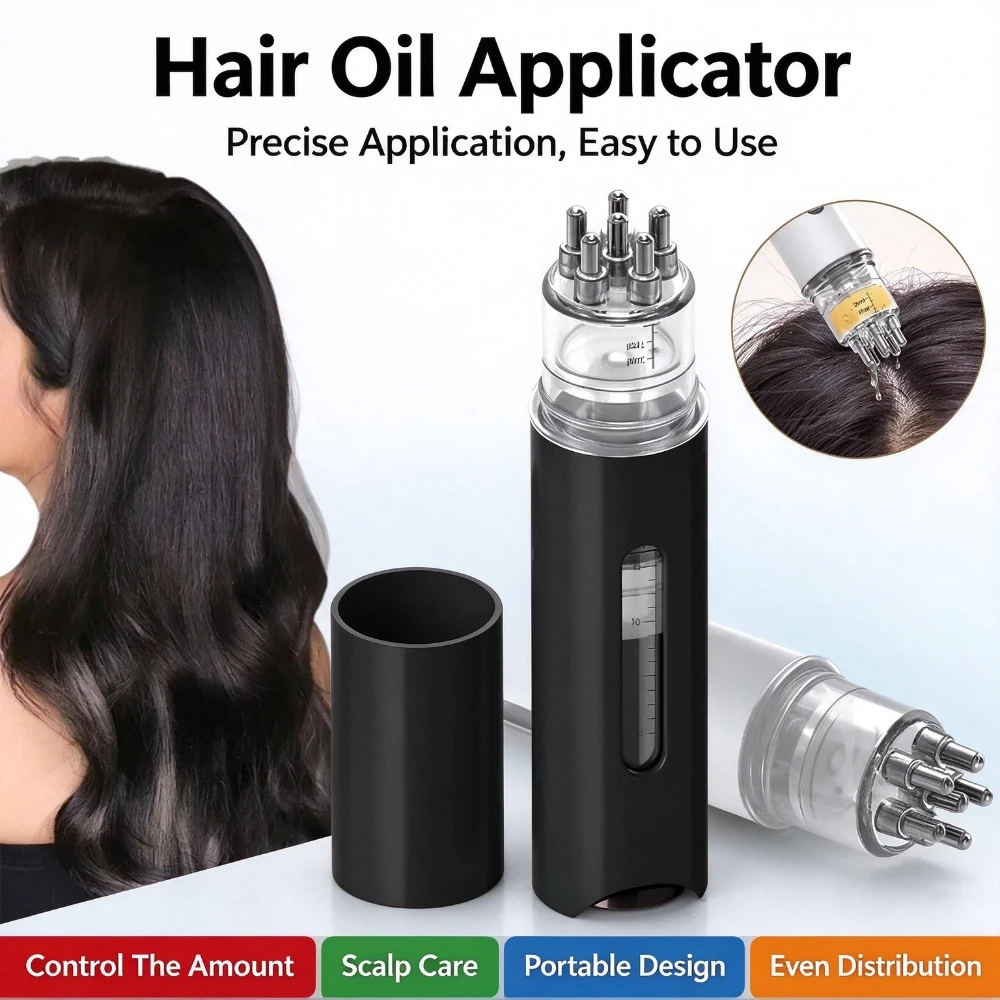 Portable Scalp Applicator Comb Mini Massage Essential Oil Guide Massager Anti Hair Loss Scalp Care Tool 15mlRefillable Dispenser