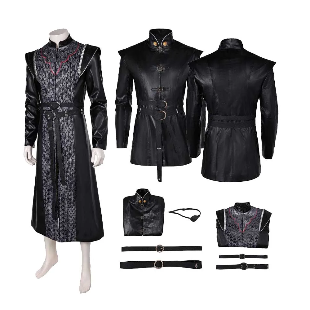 Male Daemon Cosplay Coat Movie Dragon Roleplay Costume Men Adult Suit Outfits Robe Dress Belt Halloween Carnival Party Clothes