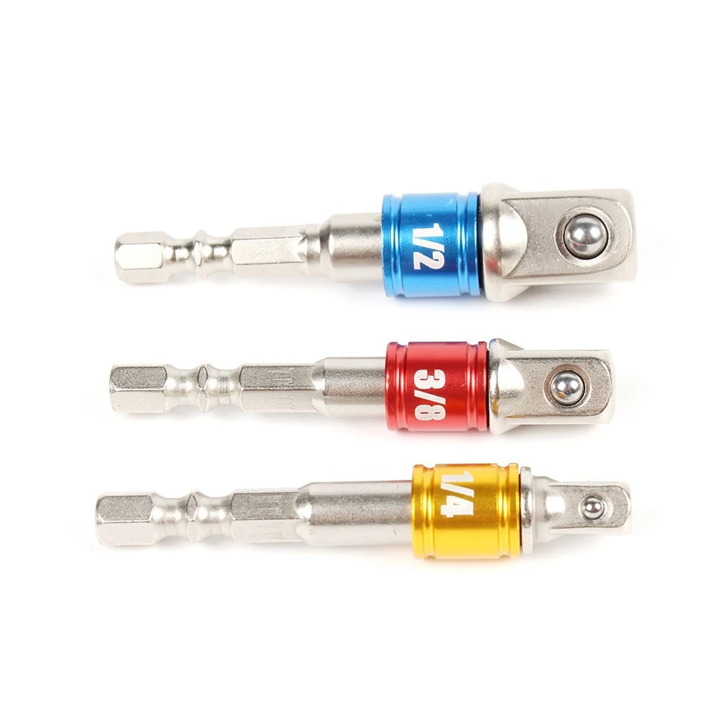 Sockets Socket Adapater 1pc Chrome Vanadium Steel Nickel Plating Spring Ball Lock 1/2 1/4 For Hand Held Driver