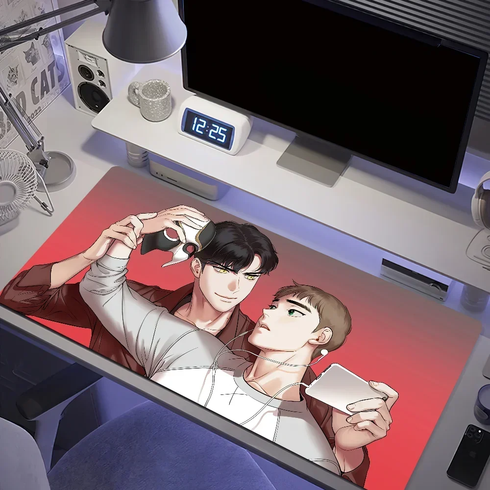 الكورية الهزلية B-BJ A-Alex للكمبيوتر منصات الماوس الكبيرة مكتب الألعاب ماوس الوسادة مخيط حواف قاعدة ممتدة #4