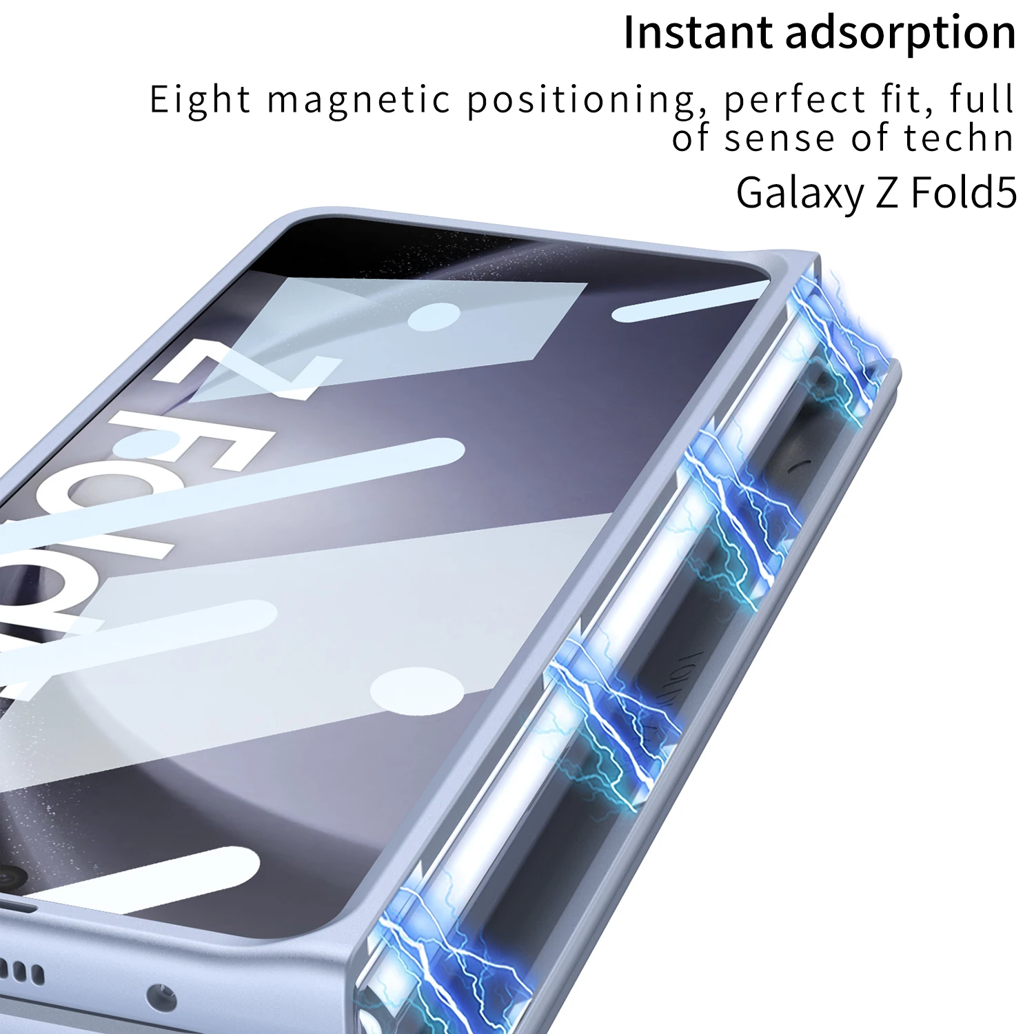 For Samsung Galaxy Z Fold 5 Case Skin-feeling Matte Magnetic Folding Hinge With Colorful Pen Slot Tempered Film Shockproof Cover