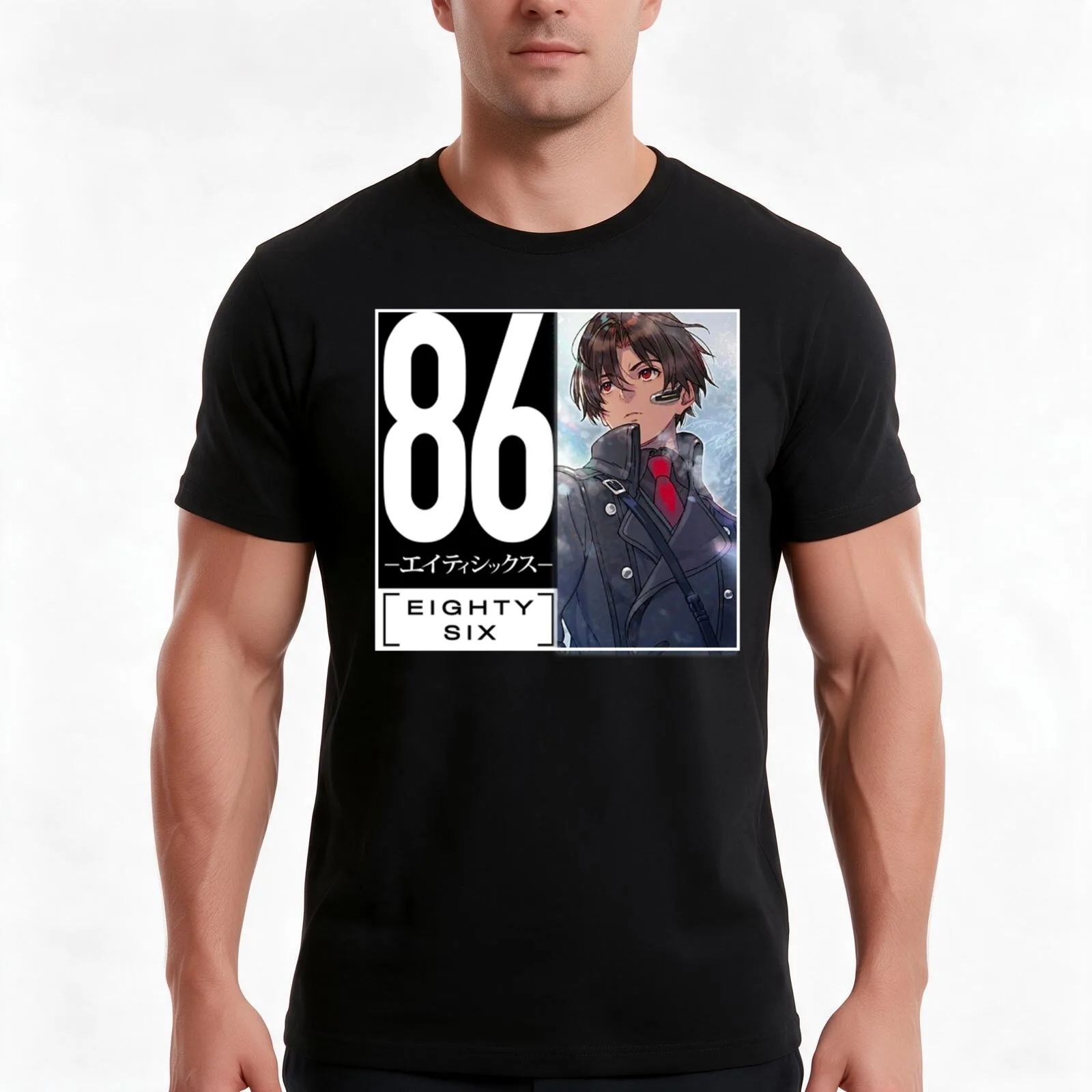 Shinei Nozen 86 Eighty Six T-Shirt, Summer Casual Cotton Tee, Oversized Streetwear Tops, Vintage Graphic Print, Unisex Men Women