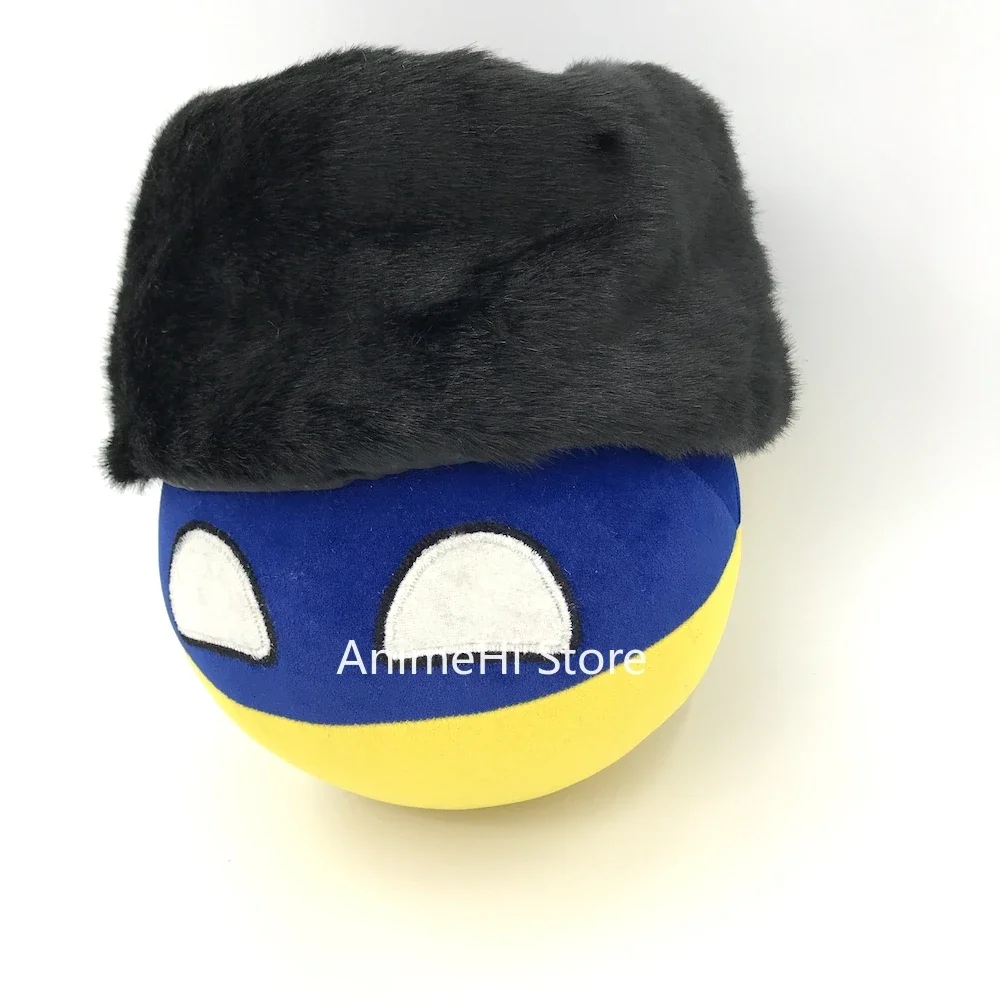 Ucrânia bola e nanaxa chapéu cossaco altyn capacete boneca ukr countryballs plushies cosplay polônia brinquedo de pelúcia para presente 20cm