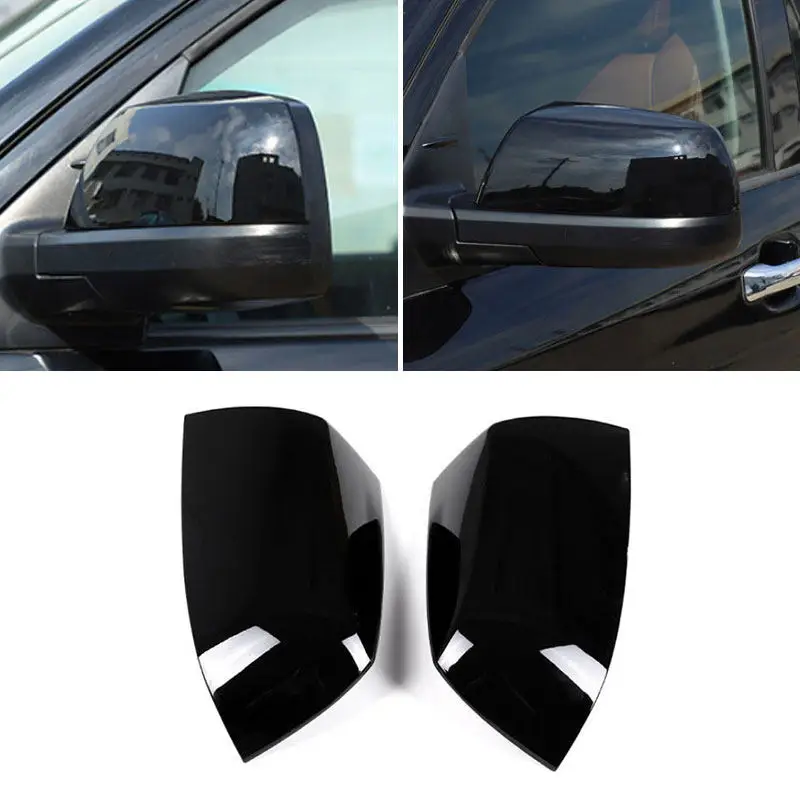 2pcs Car Exterior Side Rearview Mirror Cap Cover Glossy Black Accessories For Toyota Tundra Crew Max 2007-2021 Sequoia 2008-2015