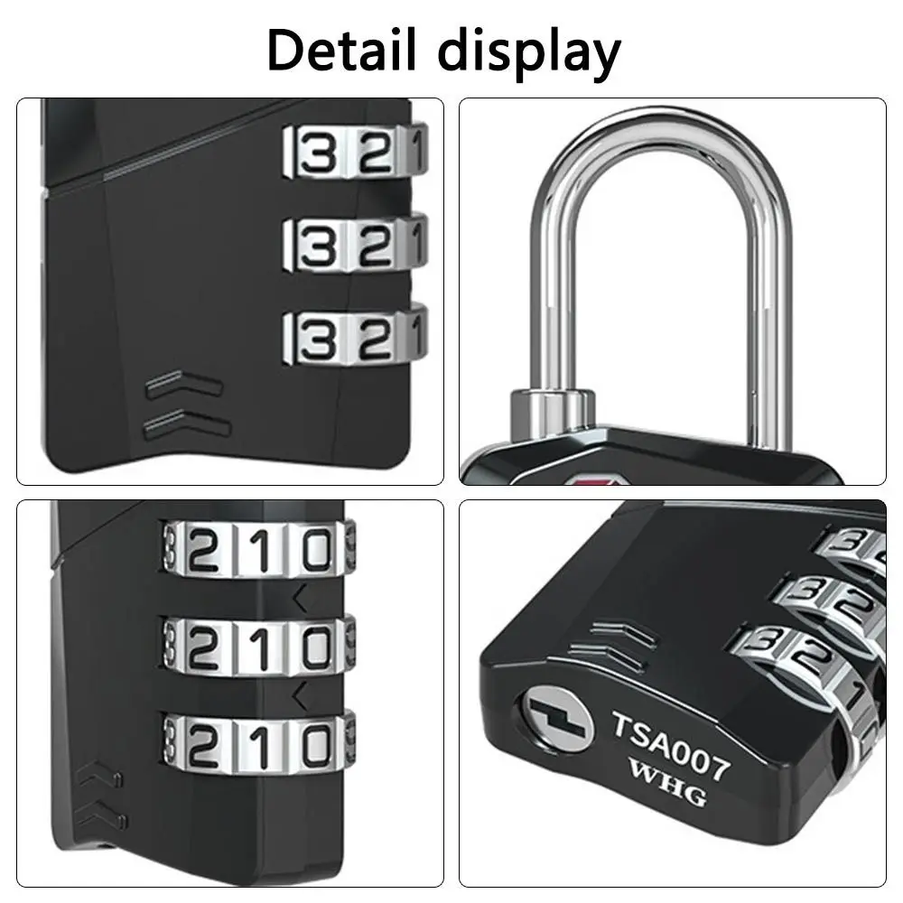 TSA Combinação Bloqueio para Mala e Bagagem, Armário Locker, Coded Lock, Security Tool, 3 Digit Password
