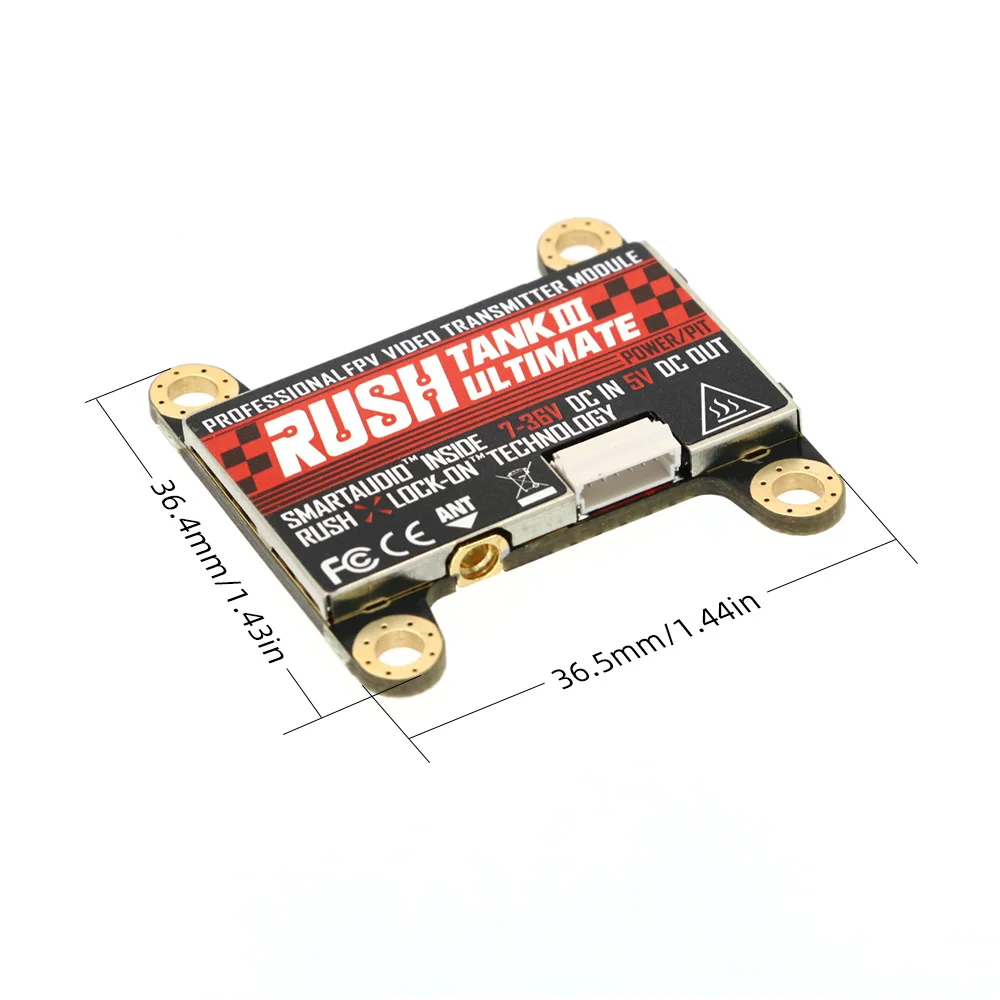 RUSHFPV RUSH Tank III Ultimate VTX 5,8G 48CH RaceBand Pitmode 25mW 200mW 500mW 800mW ajustable FPV VTX 2-8S para Dron de carreras de control remoto