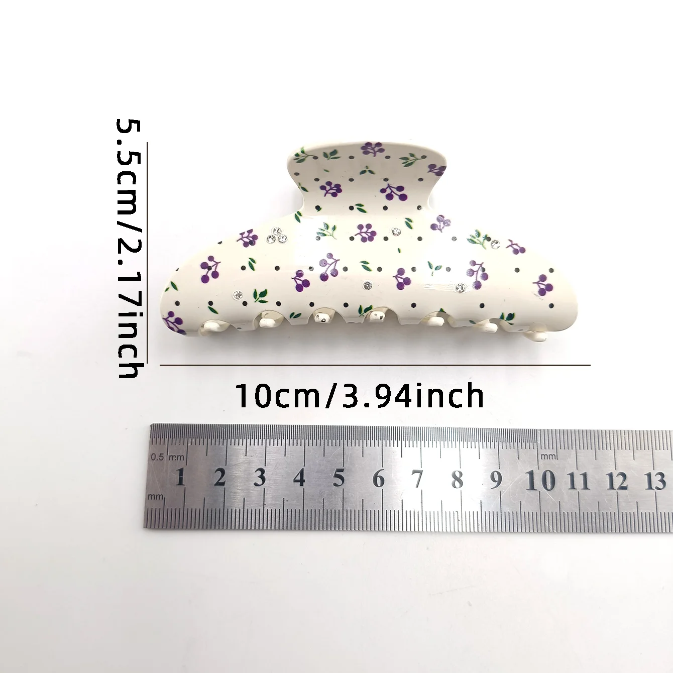 새로운 대형 11CM 꽃 체리 파악 클립 헤어 스타일 다채로운 상어 게 헤어 그립 헤어 클로 클립 헤어 액세서리 여성을위한