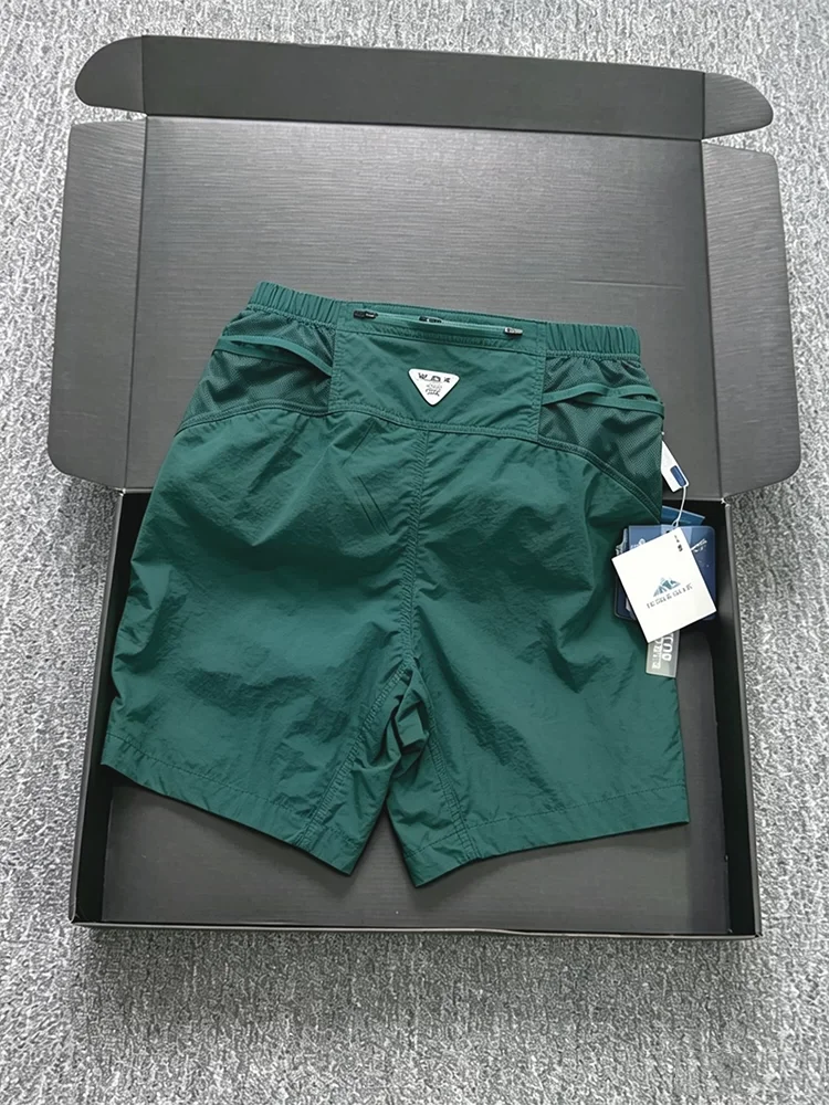 

Quick Dry Camouflage Shorts Men's Summer Outdoor Sports Hiking Pants Loose Fit Elastic Waist Bandage Color Block Style