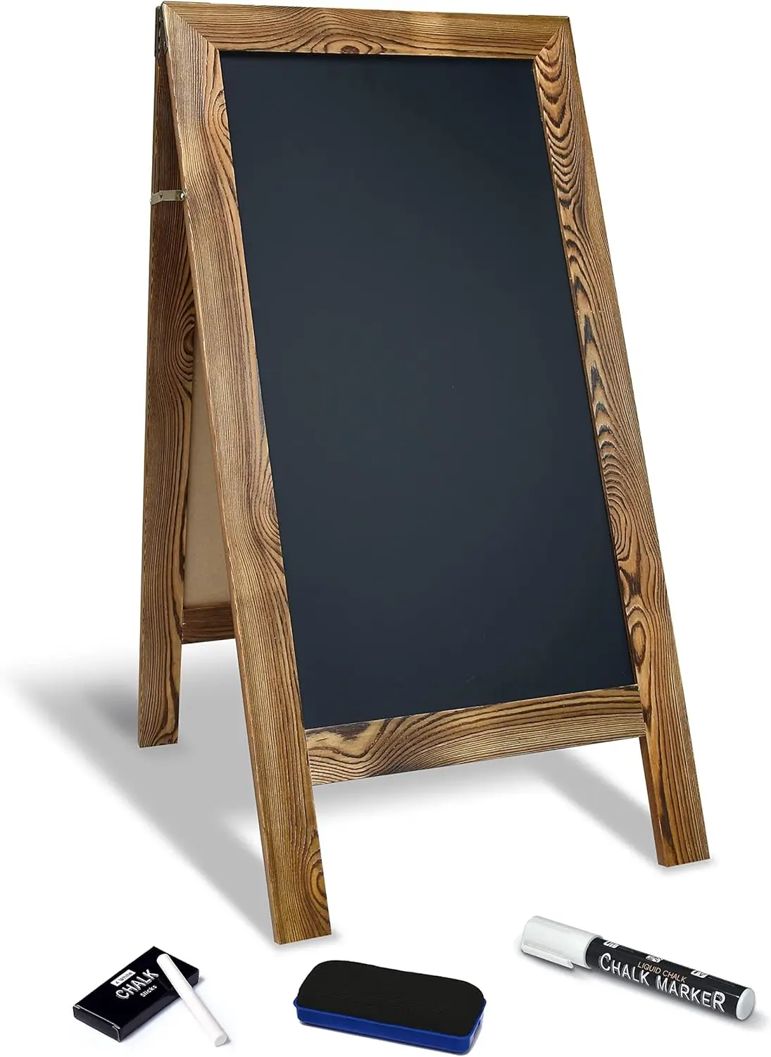 

Magnetic A-Frame Chalkboard Sign, Extra Large 20" x 40", Standing Easel with Chalk Marker, Eraser for Outdoor Sidewalk Display
