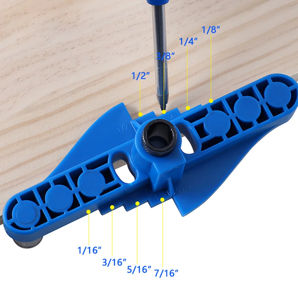 

Drill Guide for Straight Holes ABS Woodworking Punch Locator Jig Tool Clear Scale Marking Imperial Dowel Hole Carpenter