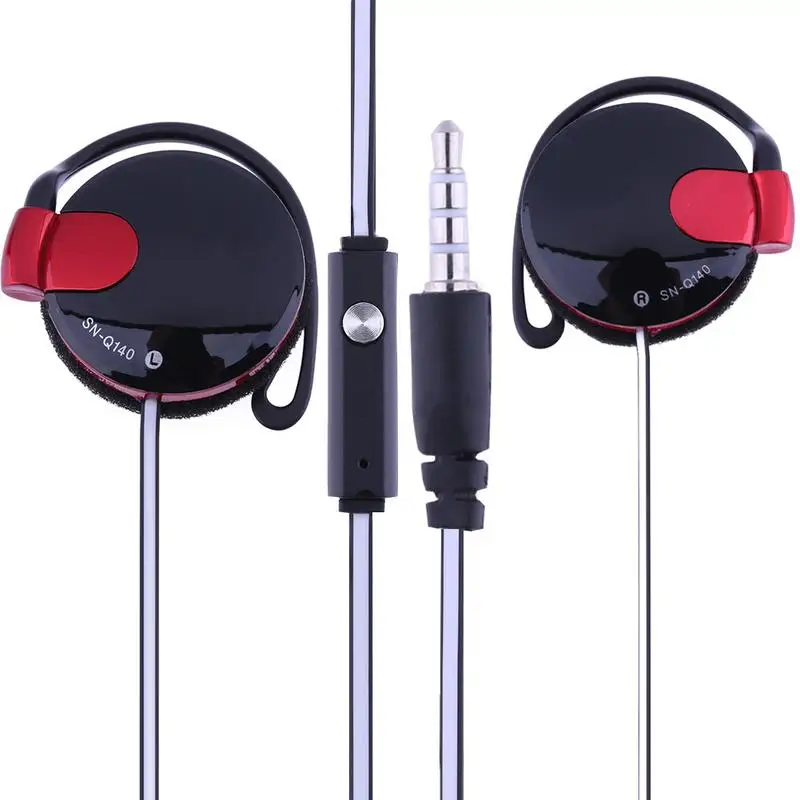 Earphones With Microphone Stereo Mp4 Ear Hanging Game Sports Earhook Earphones For Shini Sn-140 Flat Cable 3.5mm Universal