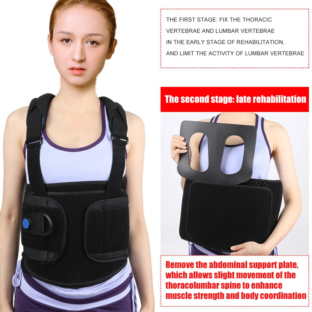 TLSO Full Back Brace Support for Thoracic Kyphosis, Fractured Spine, Scoliosis, Postural Correction,Unisex Post-Surgery Recovery