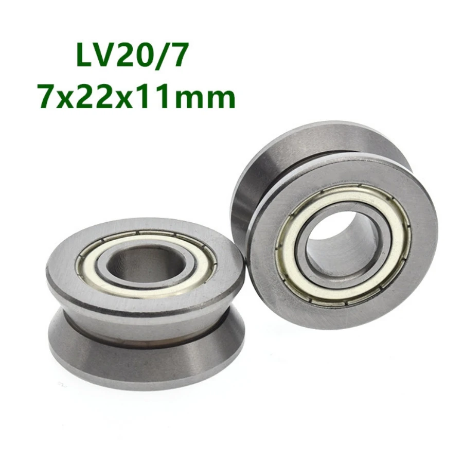 10pcs-100pcs LV20/7 LV20/7ZZ  V groove ball bearing Traces walking guide rail bearings 7*22*11mm pulley roller wheel bearing