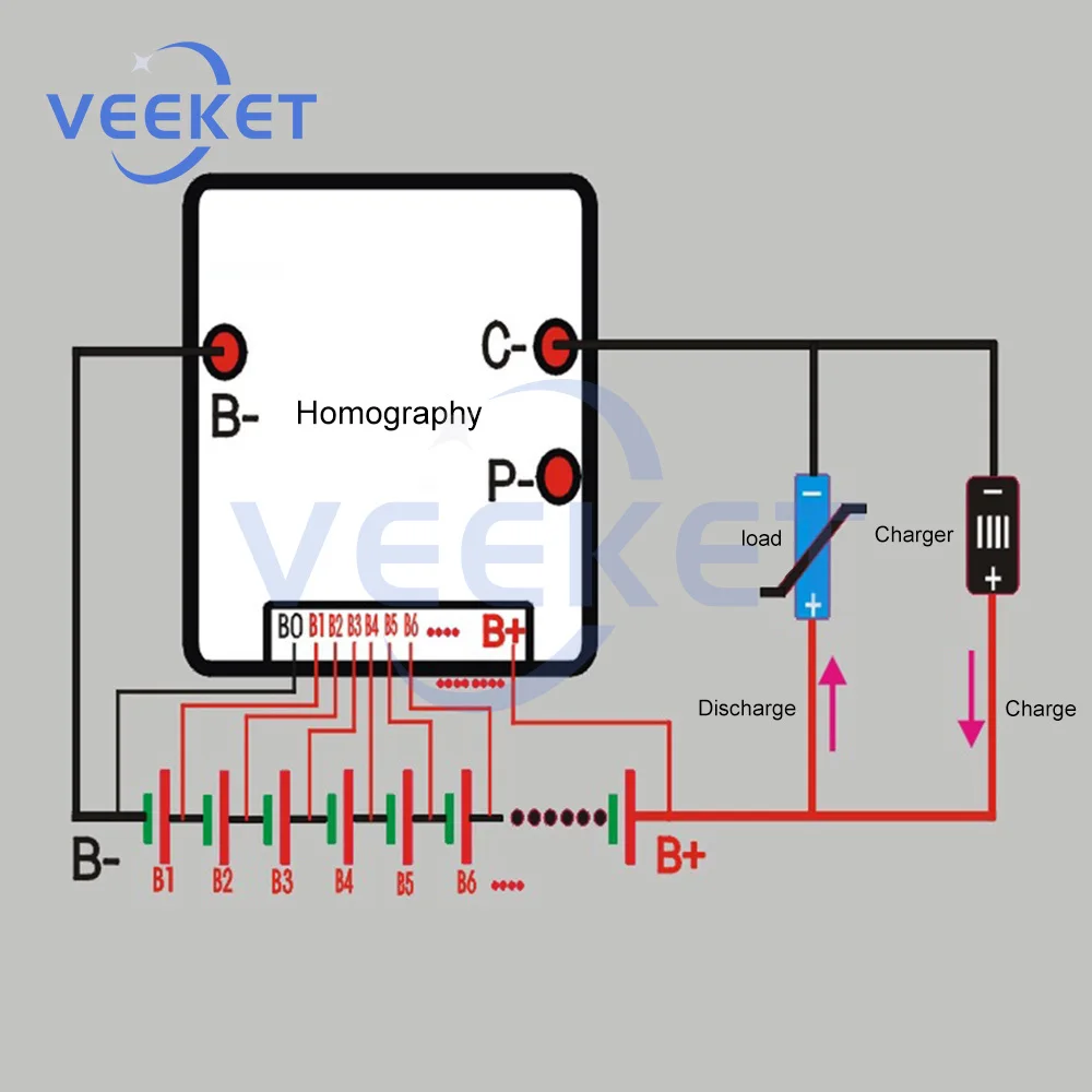 16S 60V 50A BMS Lithium Battery Charger Protection Board for Electric Vehicles Power Balance Improving Battery Management System
