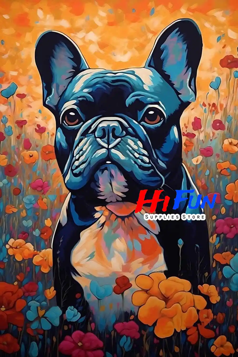 フレンチブルドッグ子犬フルドリルダイヤモンド絵画アート、DIYクロス