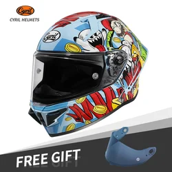 Men Women Full Face Motorcycle Helmet Lightweight Helmets for Motorcycle DOT Approved Cyril FF352 Moto Casco