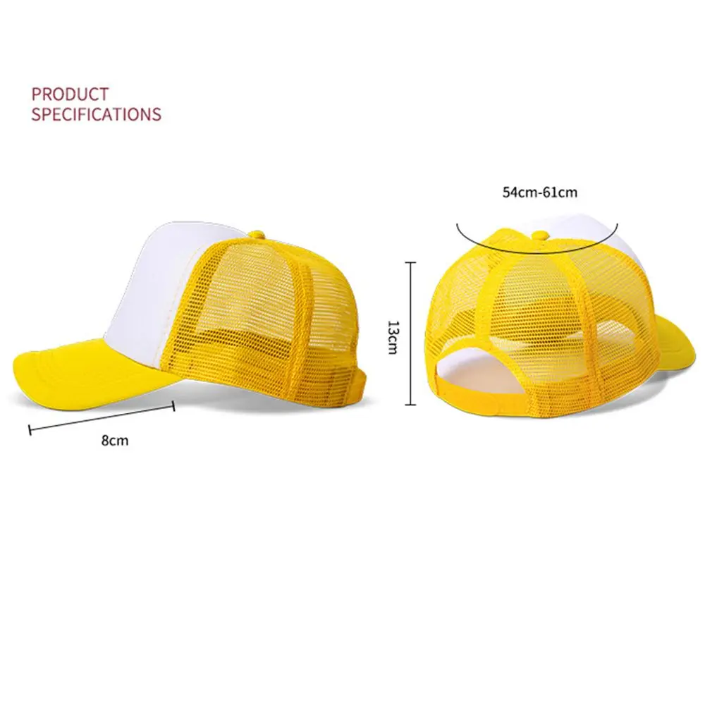 قبعة صيفية شبكية للرجال والنساء، قبعة سائق الشاحنة، قبعة بيسبول Snapback Sunhat