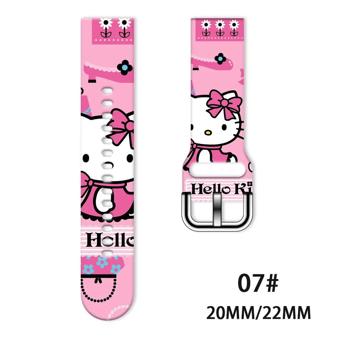 Sanrio HellKitty Cartoon 20mm 22mm Silicone Strap For Samsung Galaxy Watch Amazfit Bracelet For Huawei GT2 Pro Smartwatch