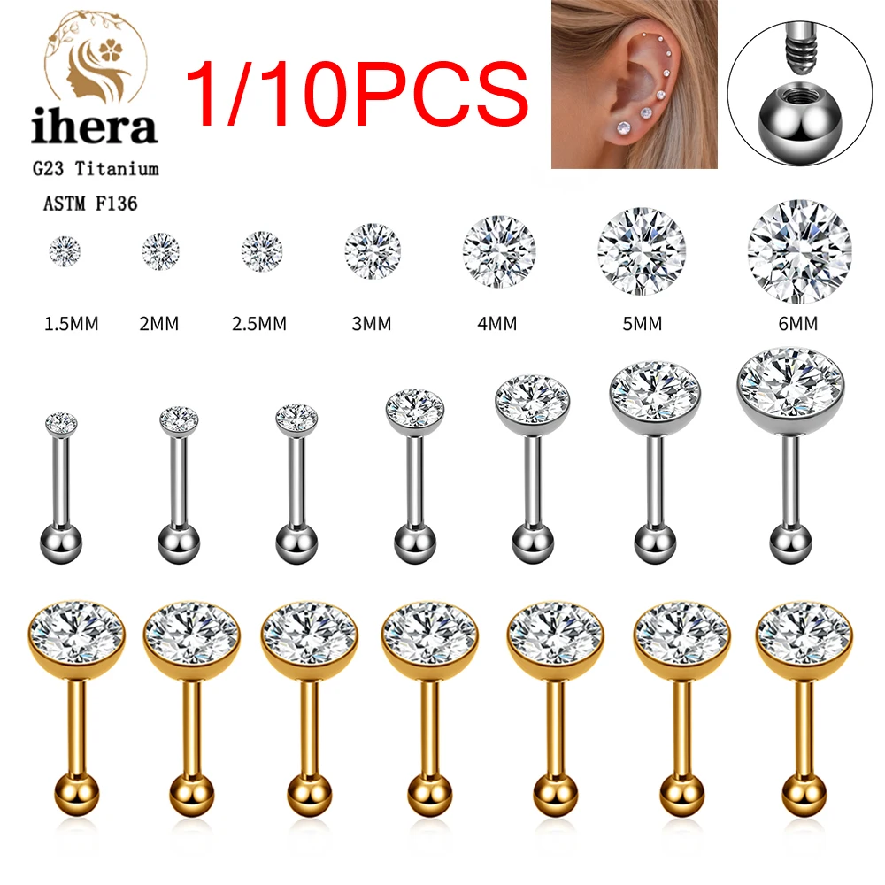 Threadless Push Pin - 1/10 Pezzi Orecchini a Perno Classici