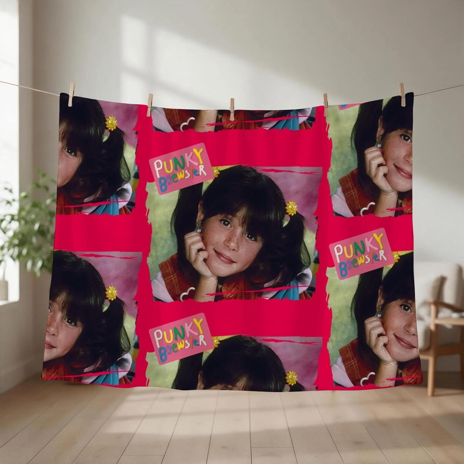 I love the 80s - Retro Throwback Little Punky Brewster Tribute Throw Blanket couch cozy soft plush fuzzy picnic outdoor blanket