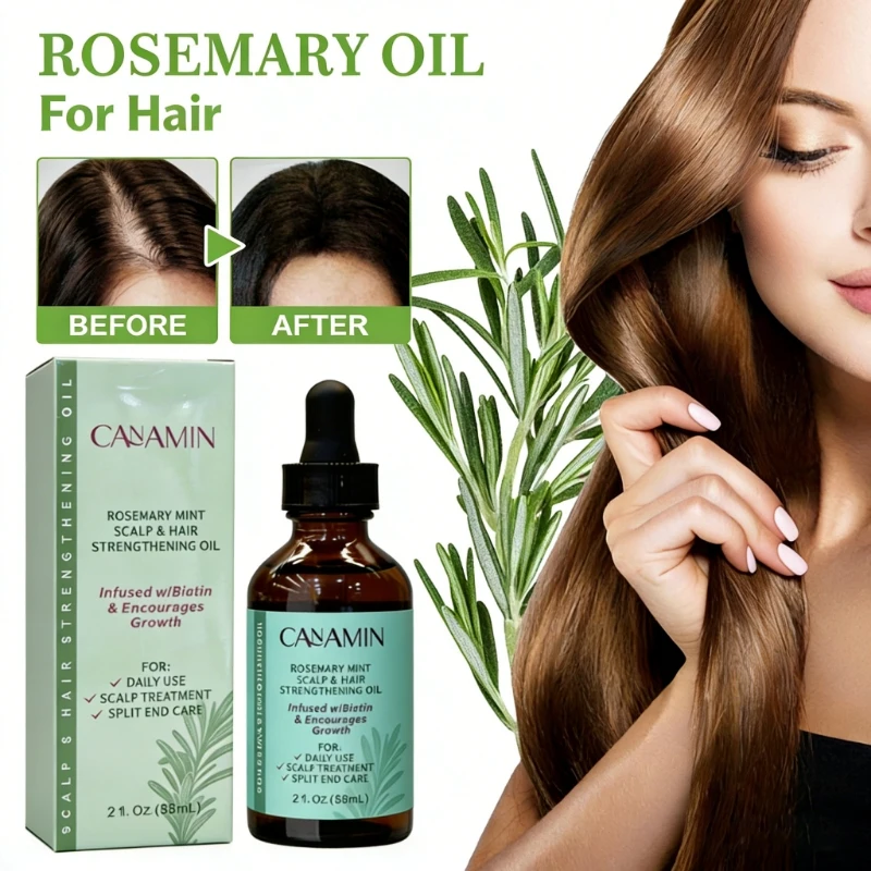 

Rosemary Mint Hair Oil Scalp Treatment for Hair Growth Strengthen Roots Reduce Split Ends Nourishing Treatment for All Hair 59ml