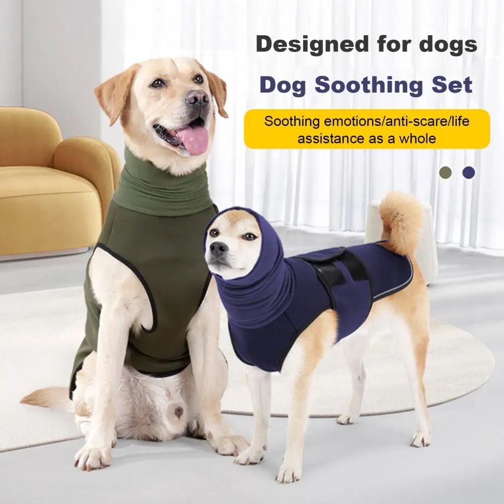 Chaleco de ansiedad para perros con tiras reflectantes, camisa calmante ajustable para perros, traje calmante transpirable para perros pequeños, medianos y grandes