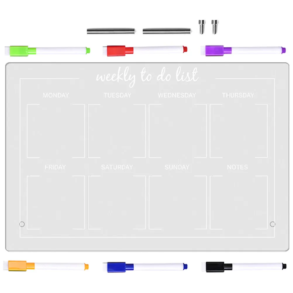 

1Set Desktop Acrylic Memo Board Transparent Writable Erasable Message Board with Pen for School Office Home Home Supply