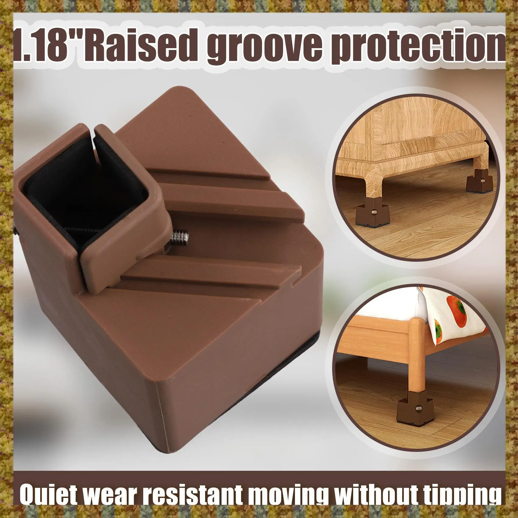 

F-F Adjustable Furniture Heightening Pad, Bed Heightening Leg Pad, Widened Table Leg Pad [Suitable For 30-60Mm]