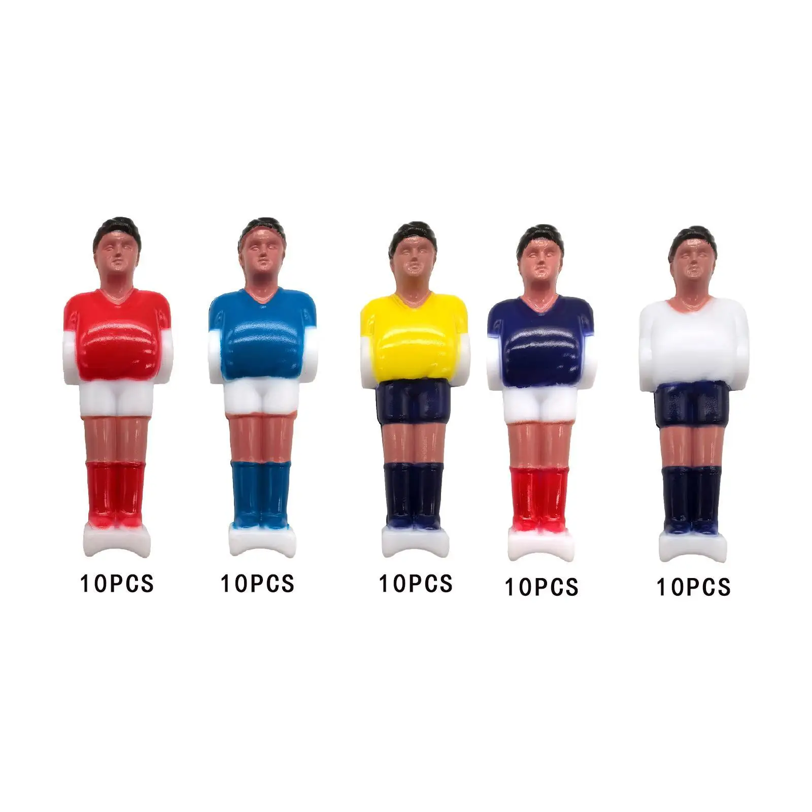 

10x Foosball Men Replacement Soccer Table Players Football Players Parts