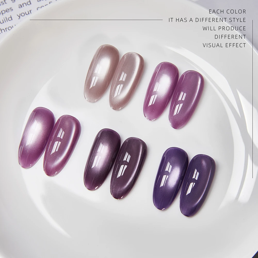 Vendeeni 5 Farben/Set Lavendel-Lila Kristall-Katzenaugen-Gel-Nagellack TPO FREI Magnetischer UV-LED-Soak-Off-Gel-Lack mit Display – Detail 5