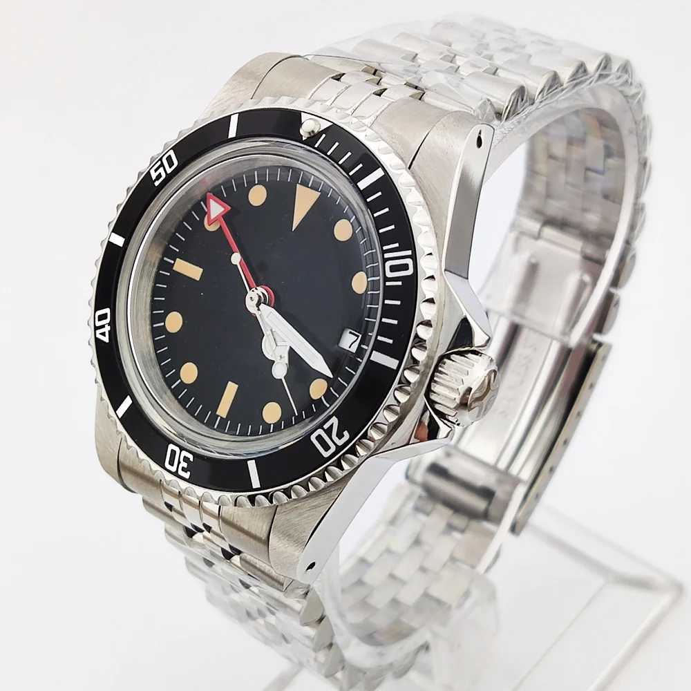 OUMASHI GMT Men's one-way bezel Waterproof Luxury Men's 39.5mm domed glass Mechanical Clock Dive NH34 modify Automatic watch