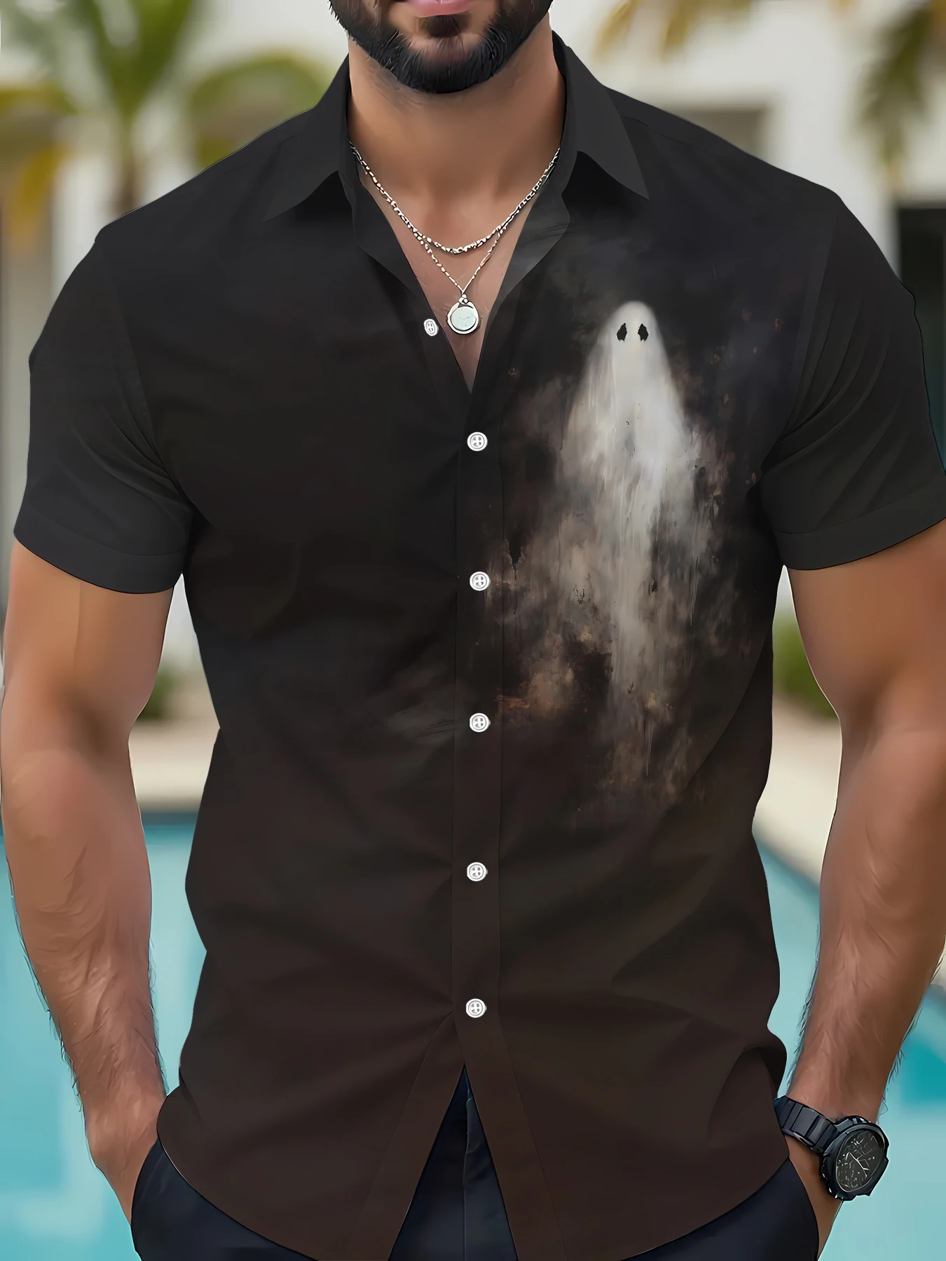 

2026 Summer Men Short-Sleeved Shirt 3D Pattern Printing For Street Casual Fashion Comfortable Soft Breathable Erkek Kiyafetleri