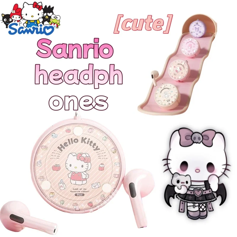Sanrio Hello Kitty Cinnamoroll Kuromi My Melody  Wireless Bluetooth Earphones, Rotatable Noise-Canceling Sports Earphones, Gift
