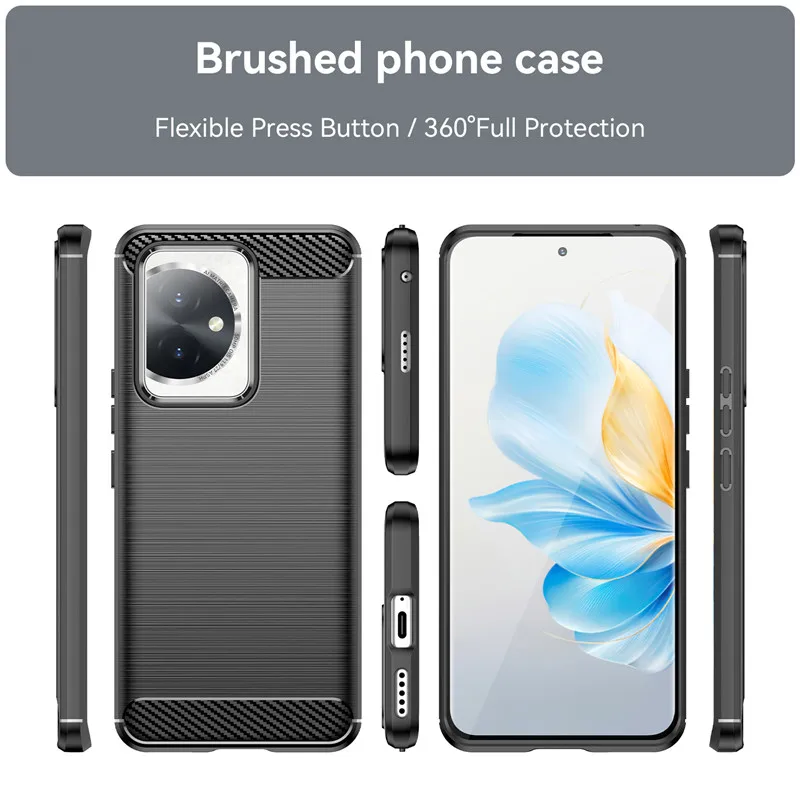 Business Brushed Shockproof Soft Protective Case For Honor 100 90 80 Pro X8B x9a X6A X7A X8A X5 X7 X8 Cover Anti-fall Bumper