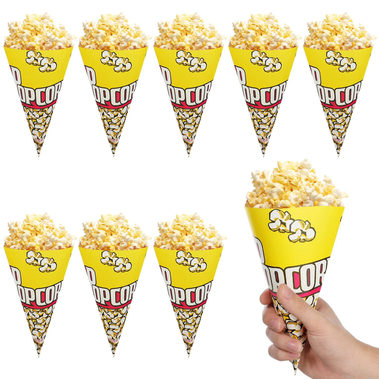 50 Pcs Popcorn Paper Bag Microwave Cone Cinema Bags Packing Conical Individual Servings Wrapper Child Pouches