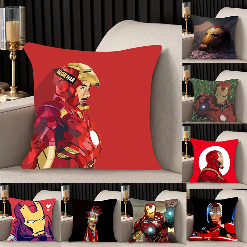 home decor Pillow Cover Iron Man iving room bedroomo office car 45x45 Dakimakura Throw Pillows Square Pillowcase boy style gift