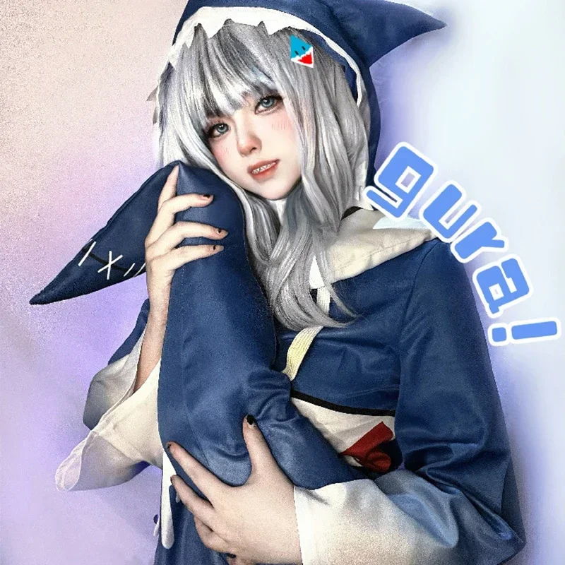 Anime Costumes Hololive Gawr Gura Cosplay Costume ENG Shark Costume Deguisement Girl Cute Shark For Women Halloween