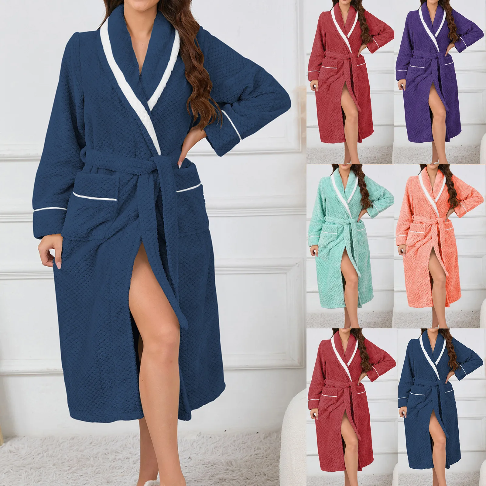 Women Bathrobe Warm Clothes For Plus Size Robes Soft Flannel Terry Robe Large Size Long Robe For Men Nightgowns Couple Clothes