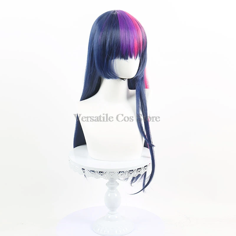 Twilight Sparkle viola blu rosa misto Anime Cosplay parrucca lunga diritta sintetica per le donne parrucca da festa quotidiana in fibra resistente al calore