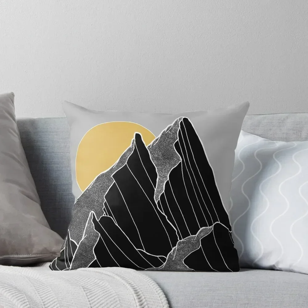 

The dark peaks under the golden sun Throw Pillow luxury sofa pillows Christmas Pillowcase Embroidered Cushion Cover pillow