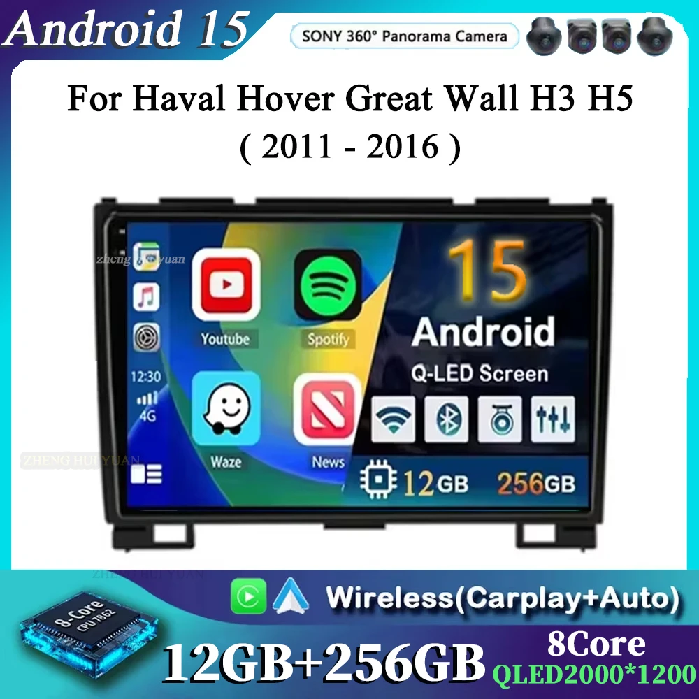 

Автомобильное радио Android 15, для Haval Hover Great Wall H3 H5 2011-2016, мультимедийный видеоплеер, навигация, GPS, Wi-Fi, головное устройство Carplay