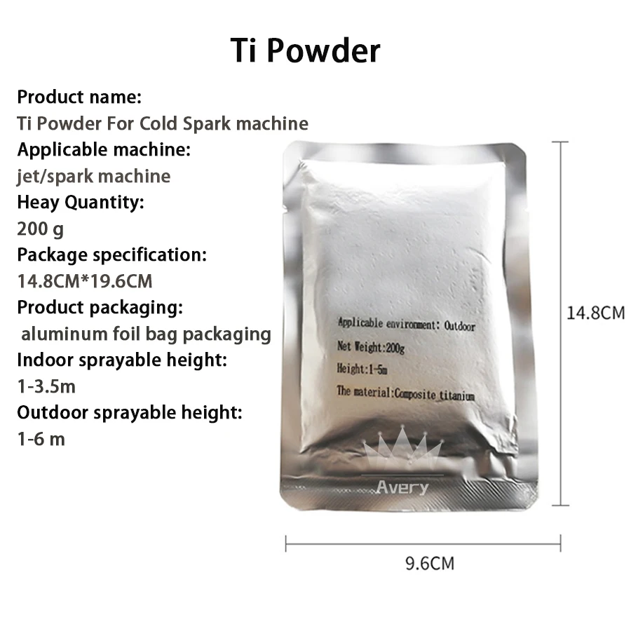 1~100 Bag Ti Powder Cold Spark Machine Wedding Party Events 200g Safe Metal Powder MSDS Certification Cold Spark Powder Indoor