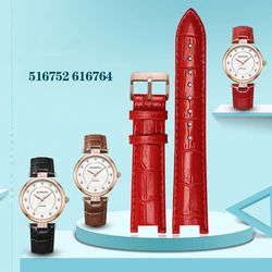 Cowhide Leather Concave Watchband for Rossini 516752 516764 616764 5758G0 Notch Strap Wristband Red Blue14mm 16mm 18mm 20mm