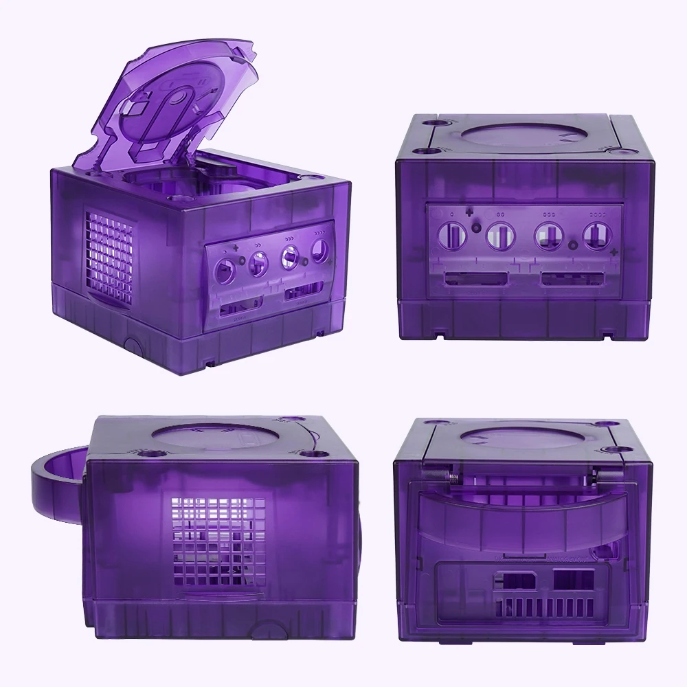 Bitfunx-Coque de rechange transparente pour Gamecube NGC, étui violet translucide noir